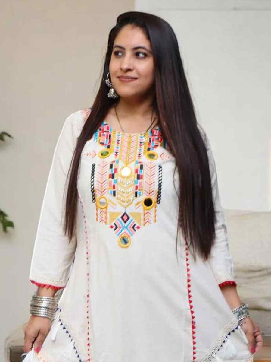 White Pure Khadi Cotton Embroidered Party Wedding Ready Pant Salwar Kameez