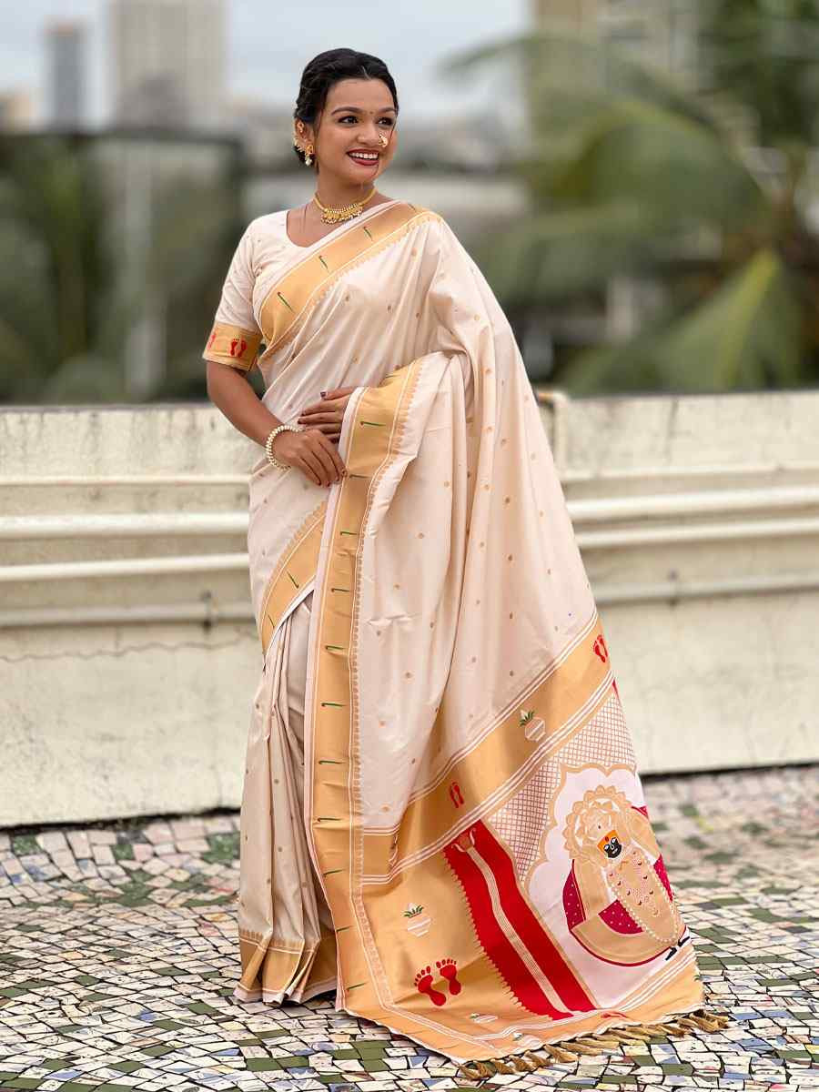 White Soft Silk Handwoven Casual Reception Festival Wedding Fancy Classic Style Sarees