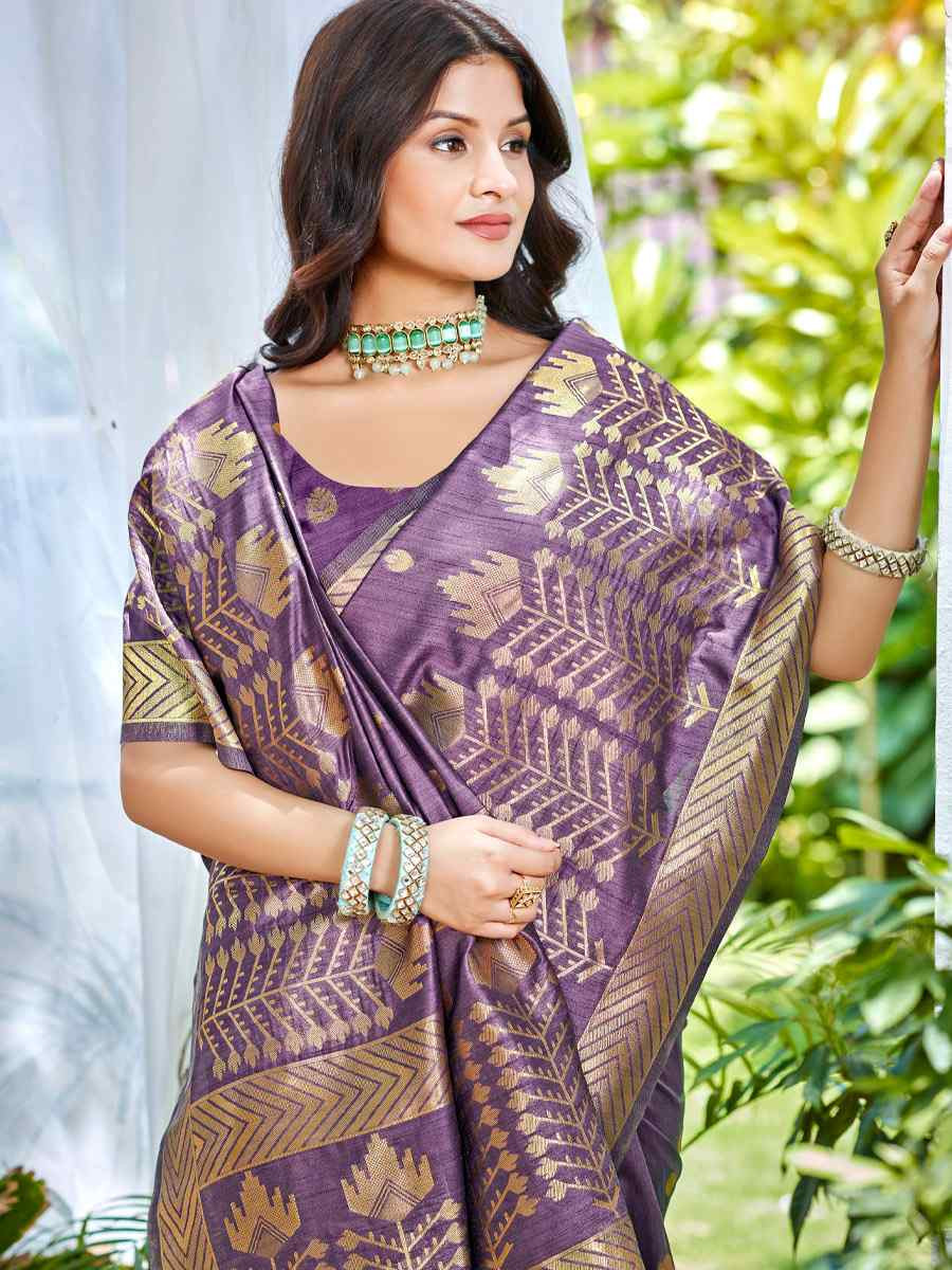 Wine Assam Silk Handwoven Traditional Bridal Reception Festival Wedding Fancy Heavy Border Saree