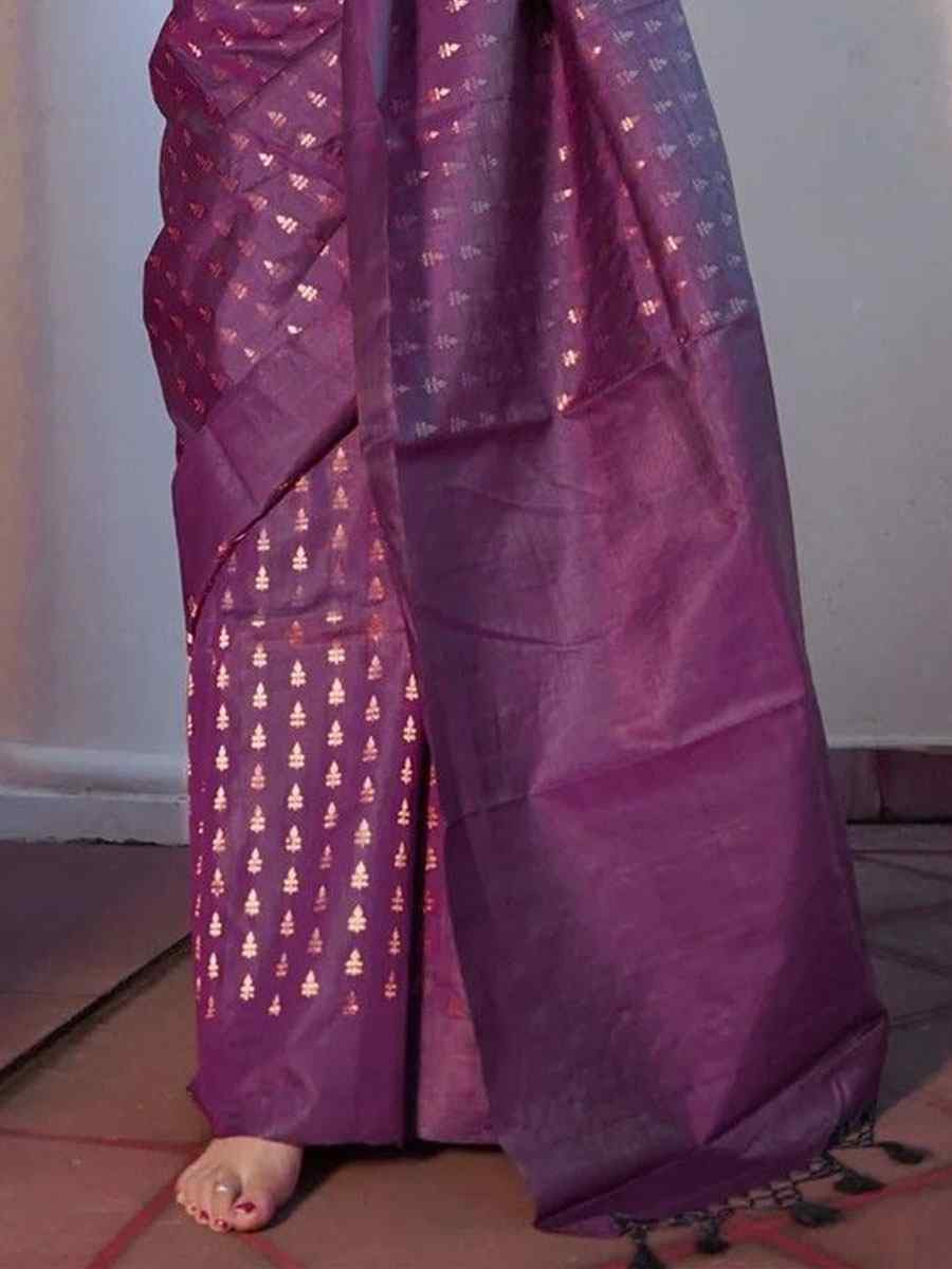 Wine Banarasi Silk Handwoven Party Festival Wedding Traditional Fancy Classic Style Sarees