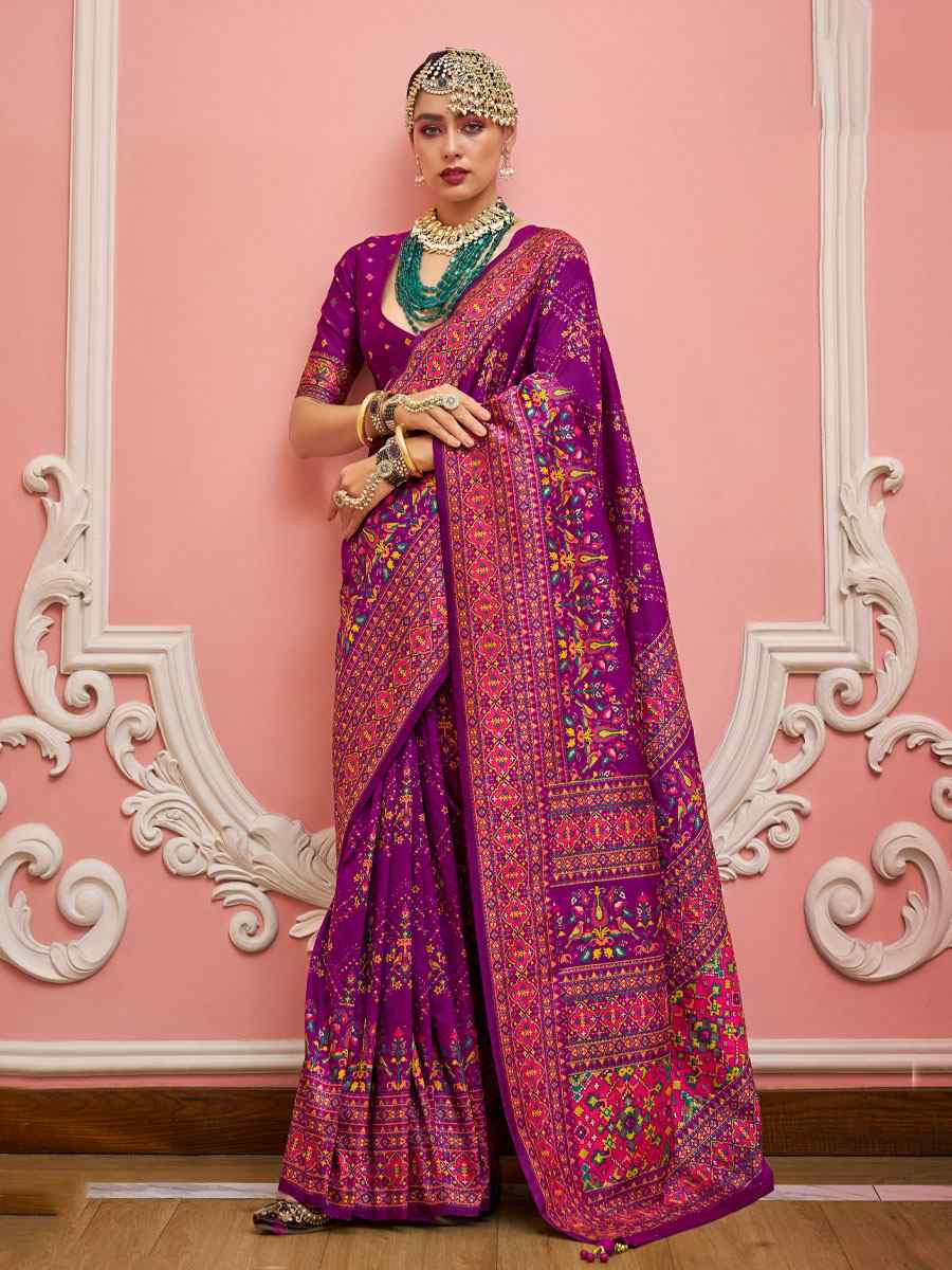 Wine Banarasi Silk Zari Handwoven Casual Reception Festival Wedding Fancy Classic Style Sarees