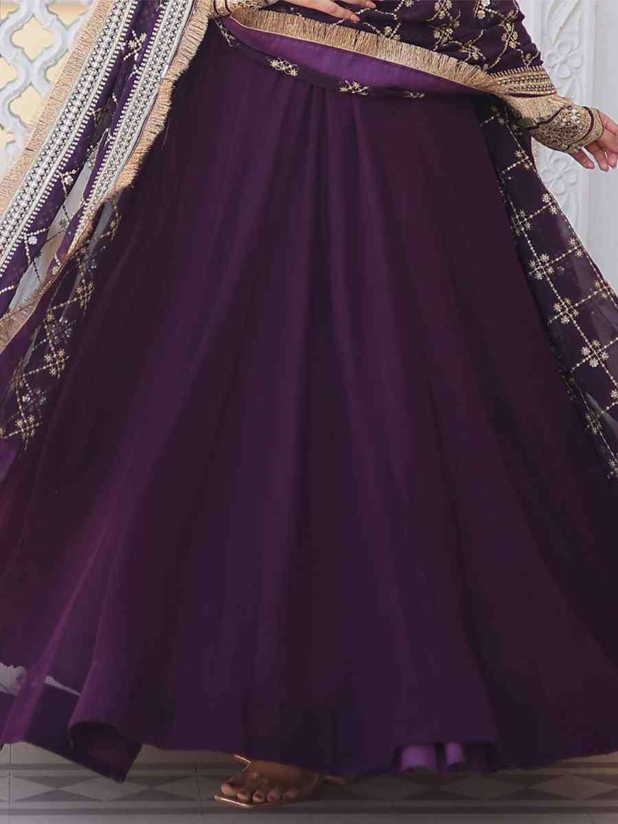 Wine Faux Blooming Embroidered Festival Party Gown