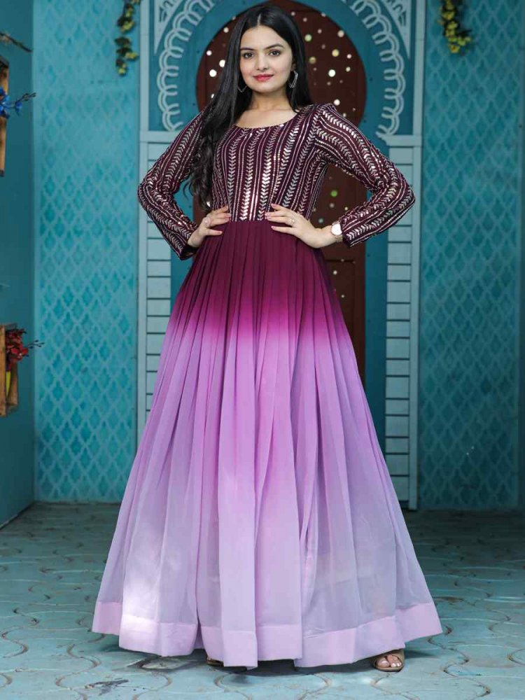 Wine Faux Blooming Handwoven Casual Party Gown