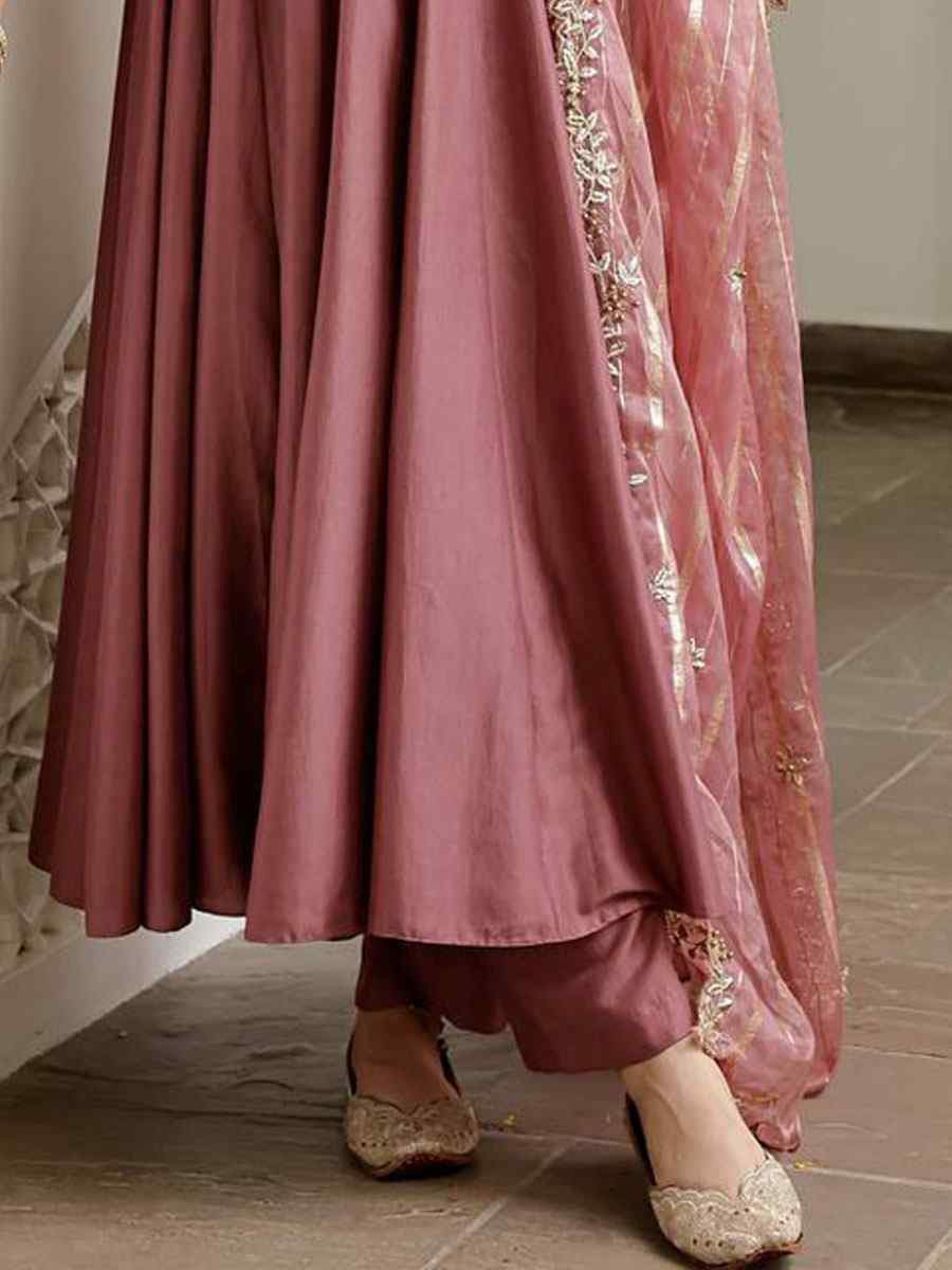 Wine Heavy Micro Cotton Embroidery Party Wedding Festival Casual Ready Anarkali Salwar Kameez