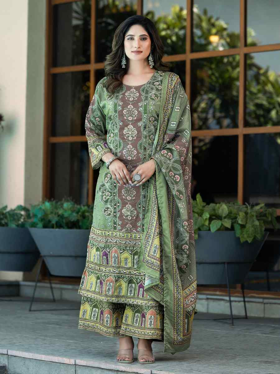 Wine Heavy Soft Chinon Embroidery Party Wedding Festival Casual Ready Palazzo Salwar Kameez