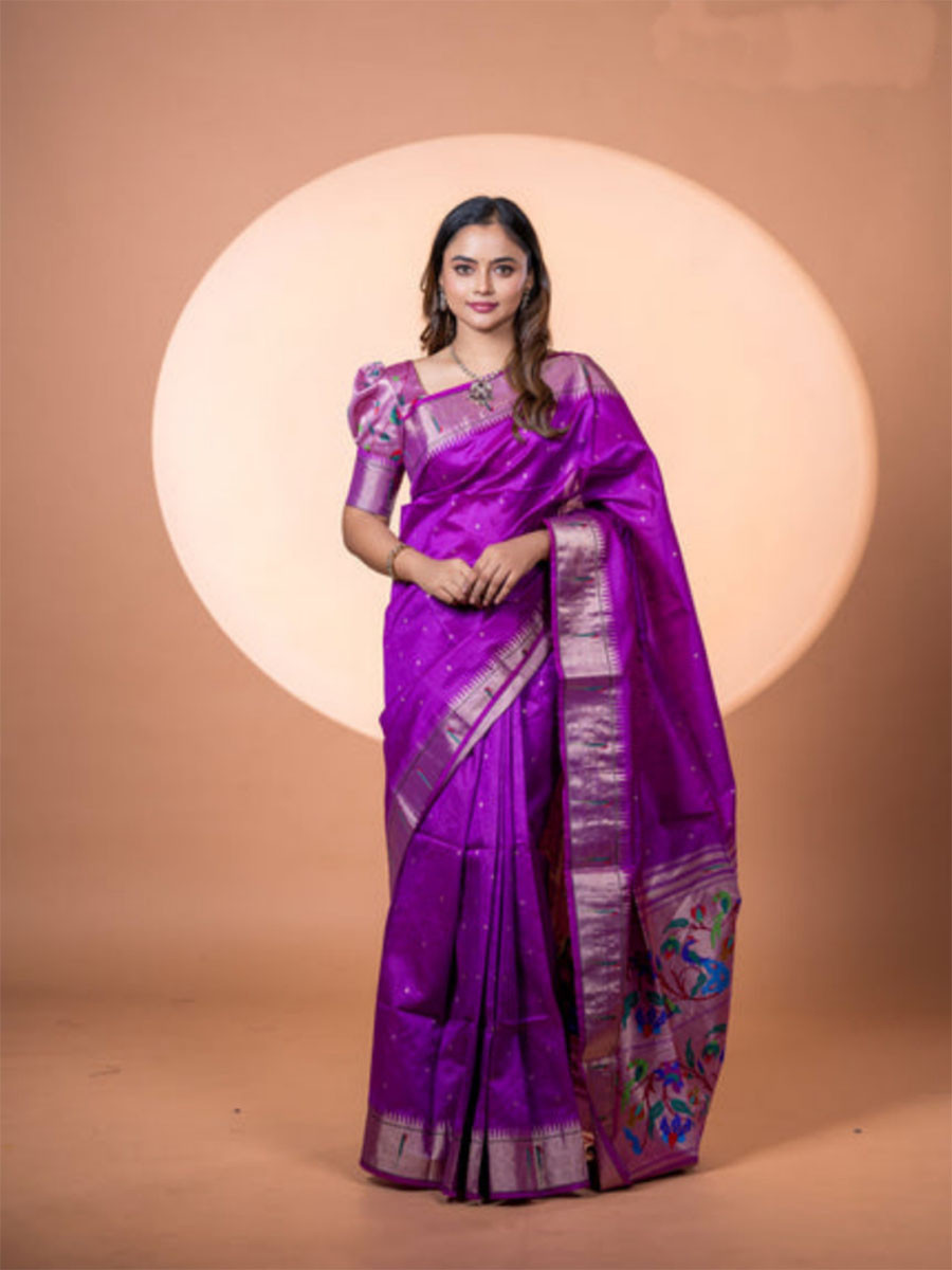 Wine Khadi Silk Handwoven Wedding Reception Party Festival Casual Heavy Border Sarees