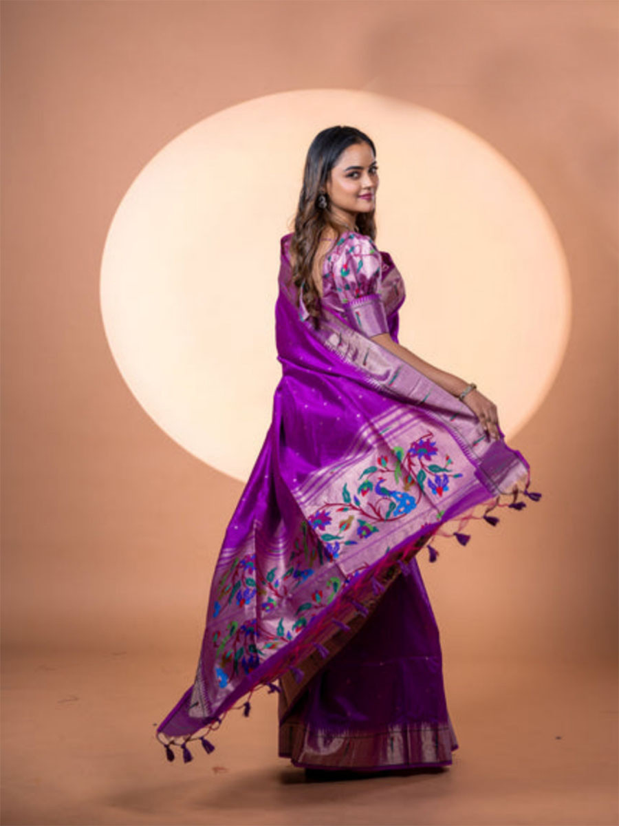 Wine Khadi Silk Handwoven Wedding Reception Party Festival Casual Heavy Border Sarees