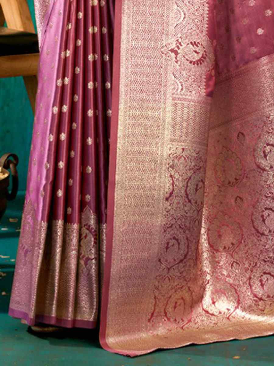 Wine Satin Silk Handwoven Casual Reception Festival Wedding Fancy Classic Style Sarees