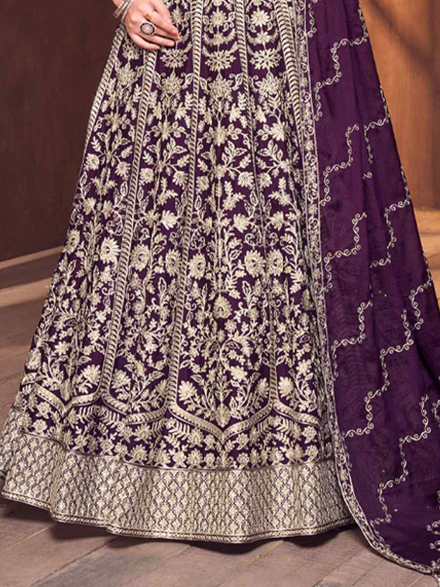 Wine Silk Embroidered Wedding Reception Festival Ready Heavy Border Lehenga Choli