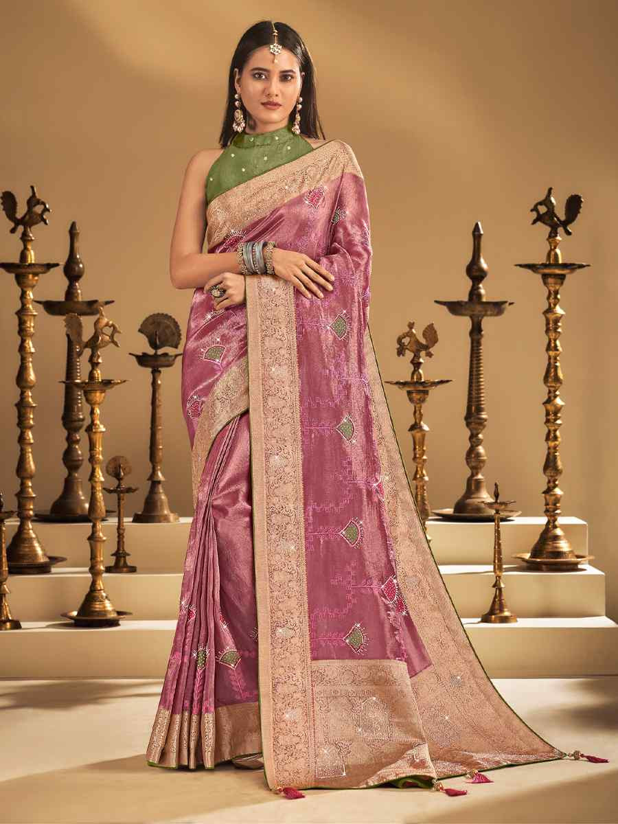 Wine Silk Handwoven with Embroidery Bridal Reception Festival Wedding Fancy Heavy Border Saree