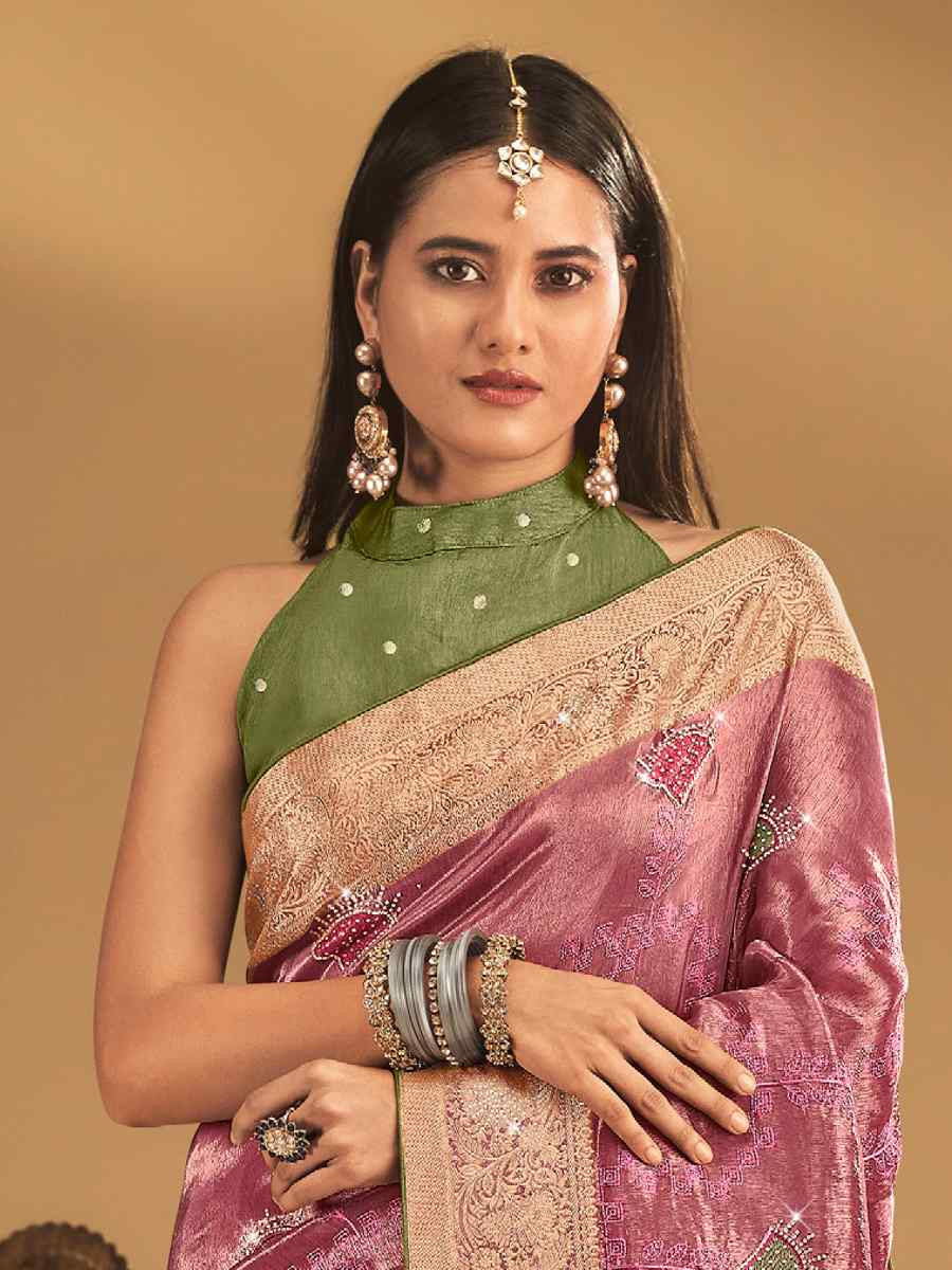 Wine Silk Handwoven with Embroidery Bridal Reception Festival Wedding Fancy Heavy Border Saree