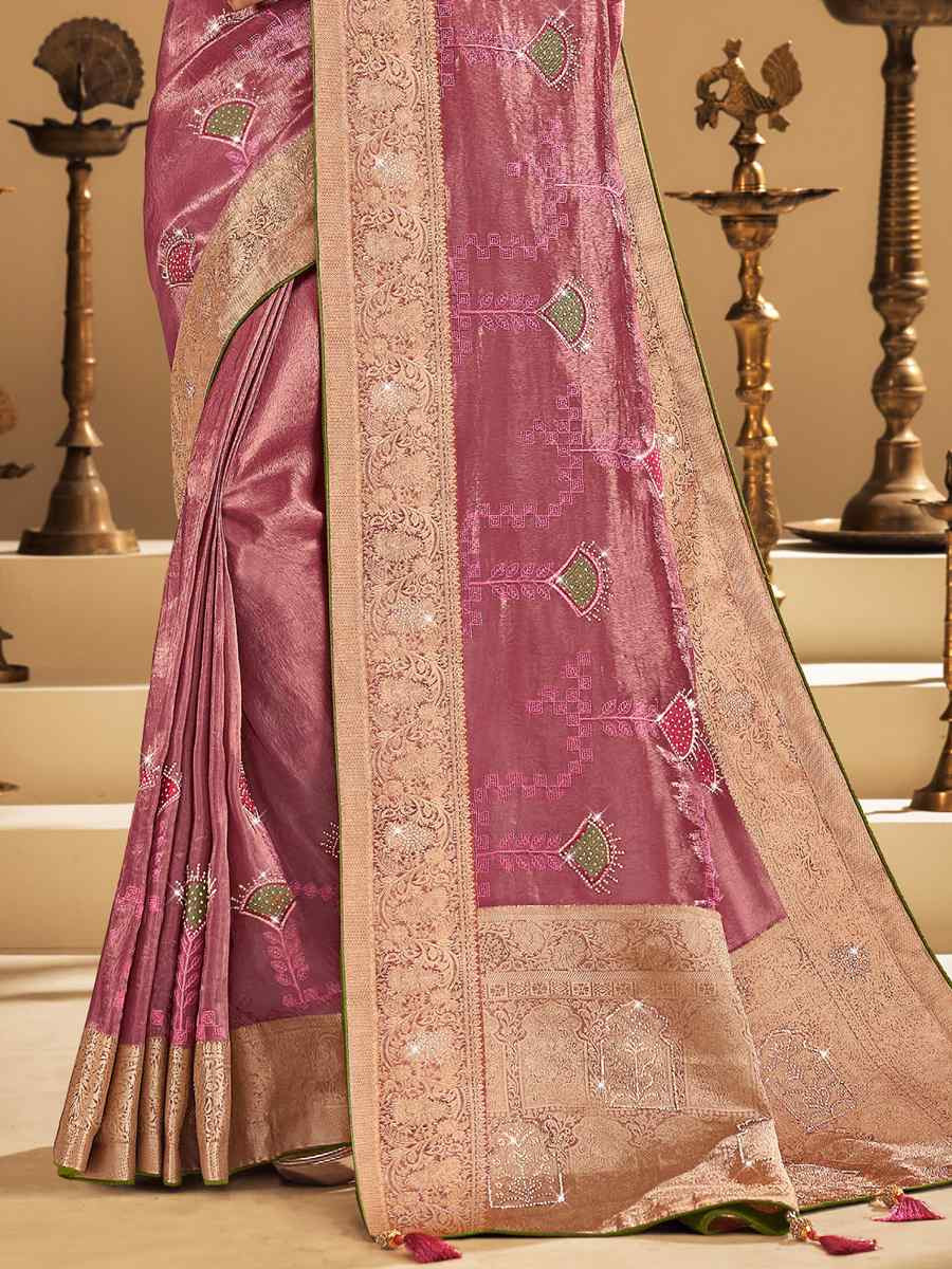 Wine Silk Handwoven with Embroidery Bridal Reception Festival Wedding Fancy Heavy Border Saree