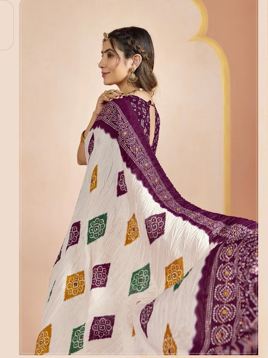Wine Silk Printed Stone Work Wedding Reception Party Festival Casual Heavy Border Sarees