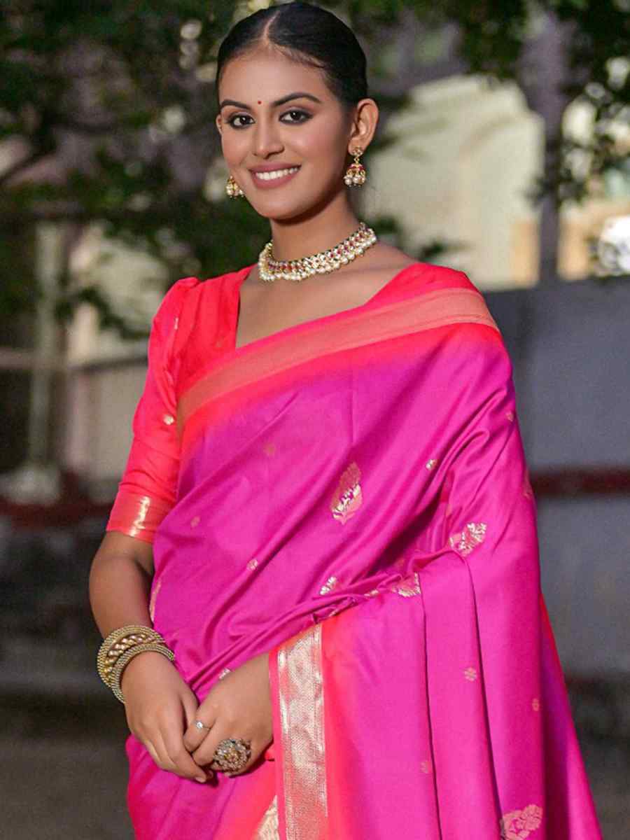 Wine Soft Silk Handwoven Casual Festival Classic Style Saree