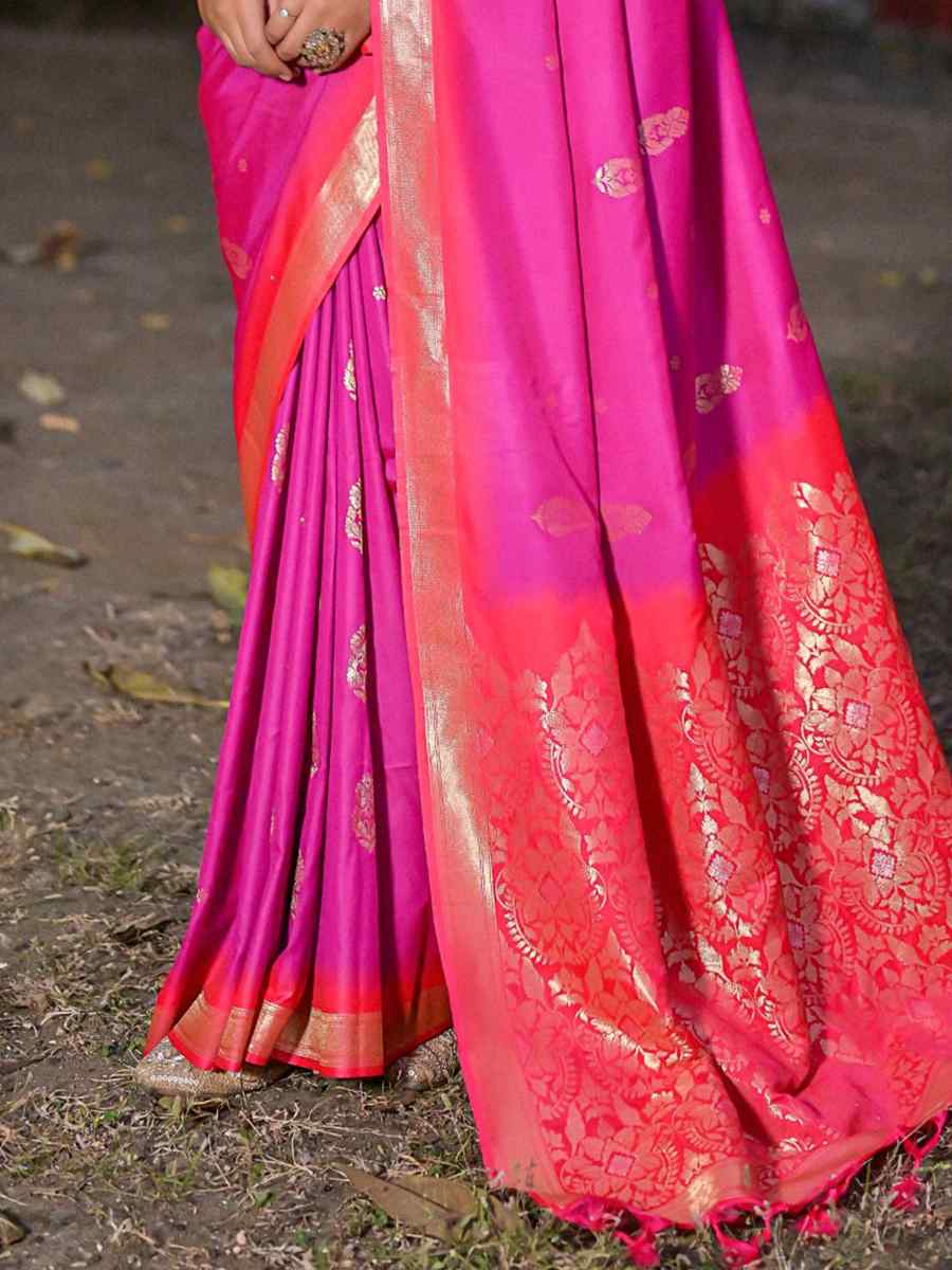 Wine Soft Silk Handwoven Casual Festival Classic Style Saree