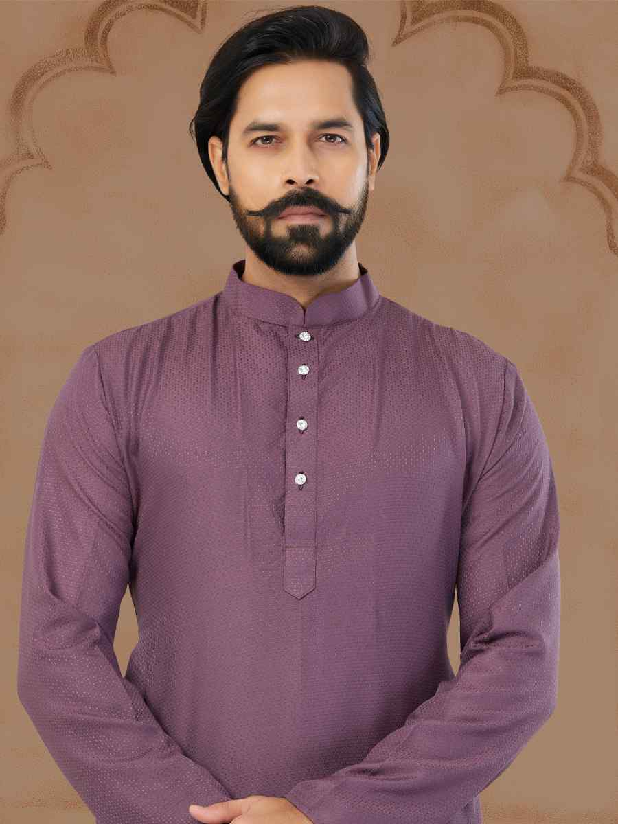 Wine Star Silk Printed Festival Kurta