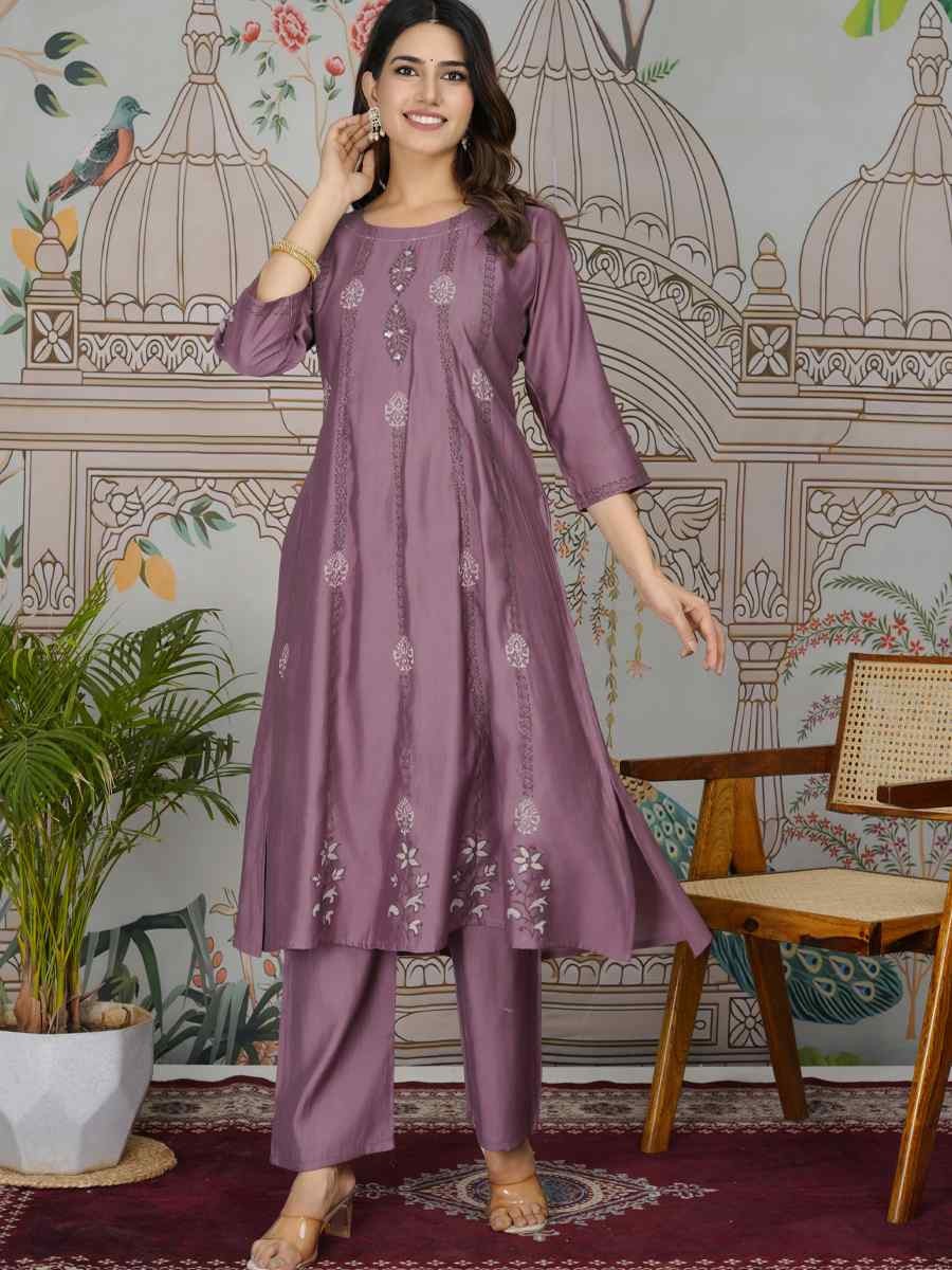 Wine Viscose Roman Silk Printed Festival Casual Kurti