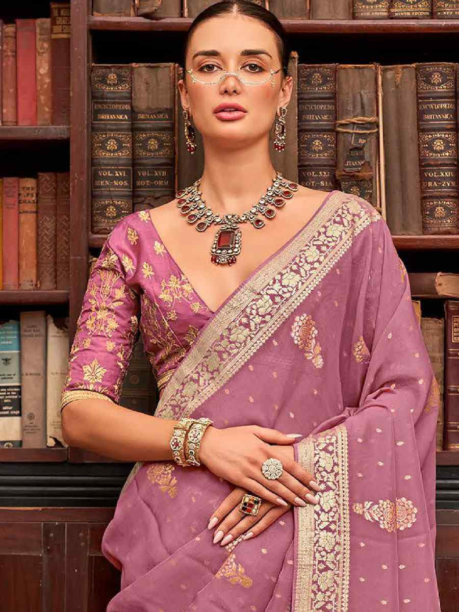 Wine Viscose Silk Handwoven Bridal Reception Festival Wedding Fancy Heavy Border Saree