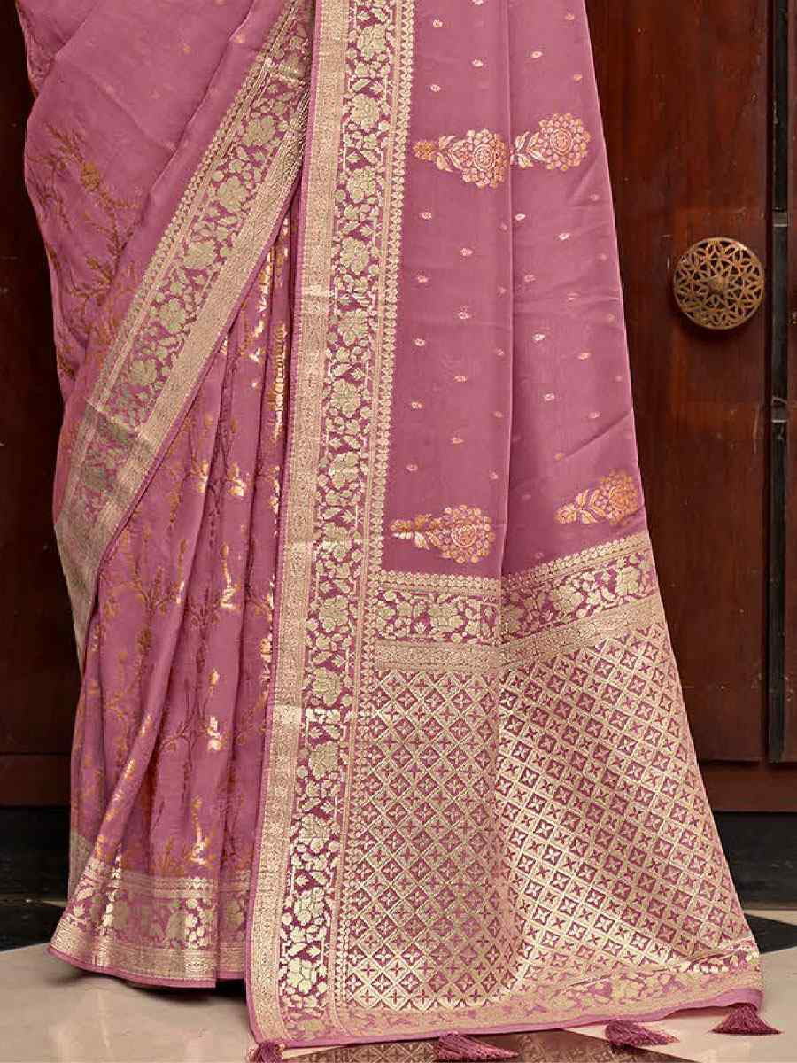 Wine Viscose Silk Handwoven Bridal Reception Festival Wedding Fancy Heavy Border Saree