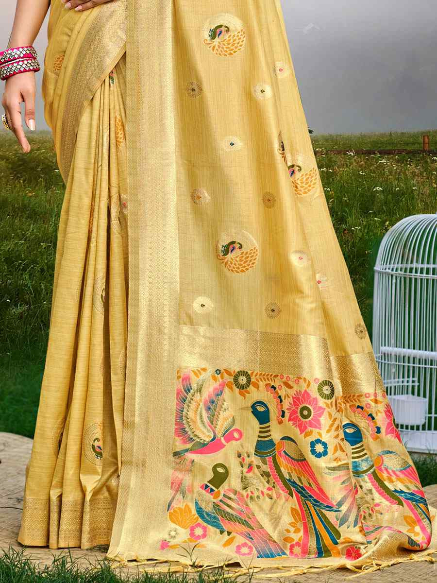 Yellow Assam Silk Handwoven Traditional Bridal Reception Festival Wedding Fancy Classic Style Sarees