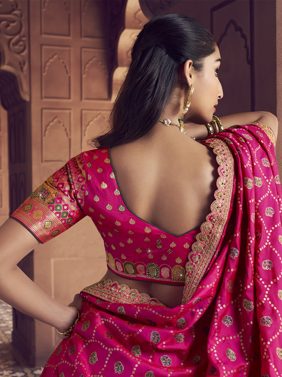 Yellow Banarasi Silk Embroidered Bridal Wedding Reception Festival Heavy Border Lehenga Choli