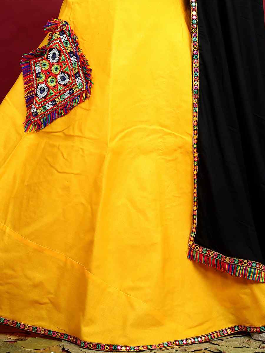 Yellow Cotton Printed Mehendi Festival Traditional Lehenga Choli
