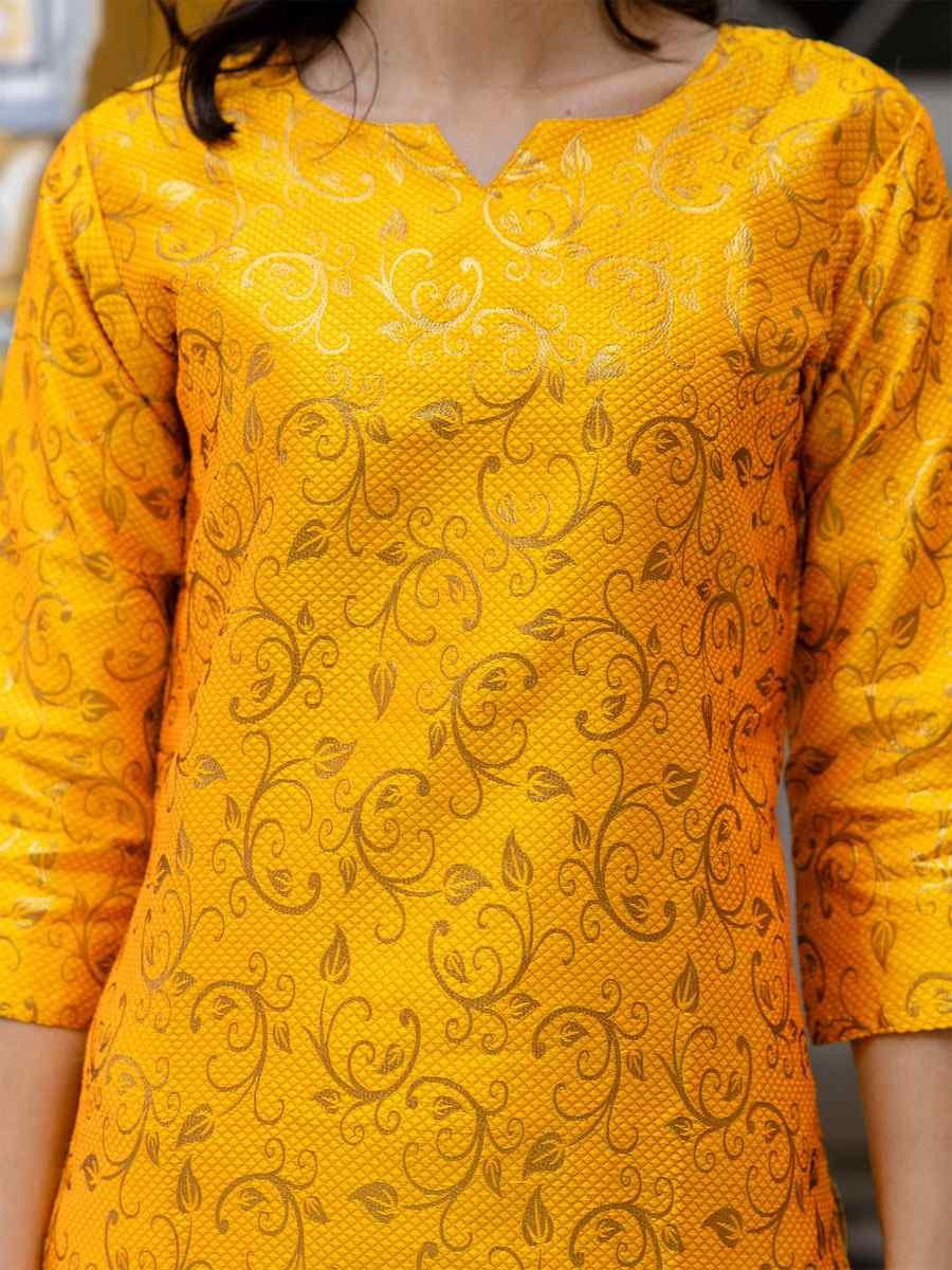 Yellow Cotton Silk Printed Party Wedding Festival Casual Ready Pant Salwar Kameez