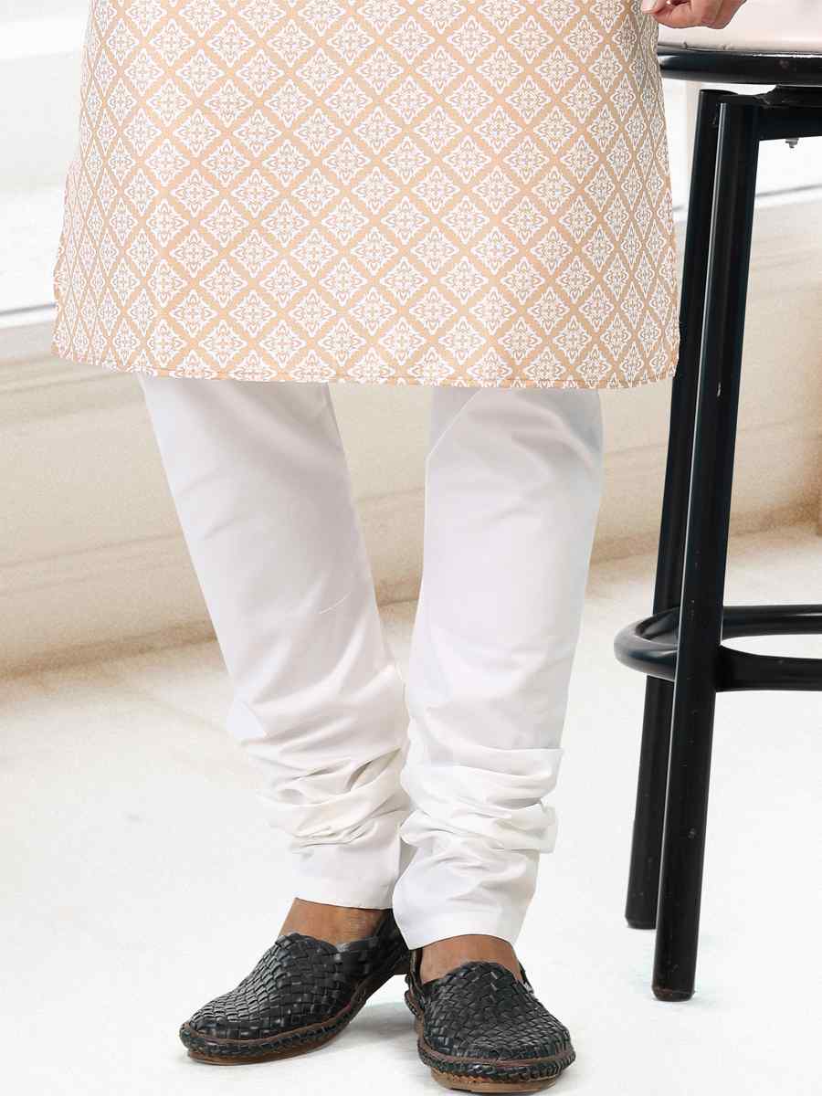 Yellow Cotton Woven Festival Party Kurta