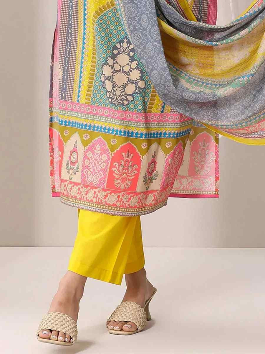 Yellow Crepe Embroidery Party Wedding Festival Casual Ready Pant Salwar Kameez