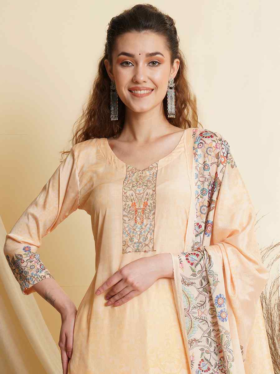 Yellow Crepe Printed Festival Casual Palazzo Pant Salwar Kameez