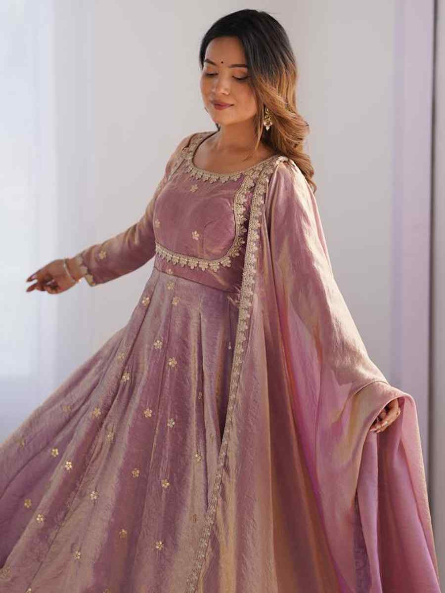 Yellow Fandy Silk Embroidery Party Wedding Festival Casual Ready Anarkali Pant Salwar Kameez