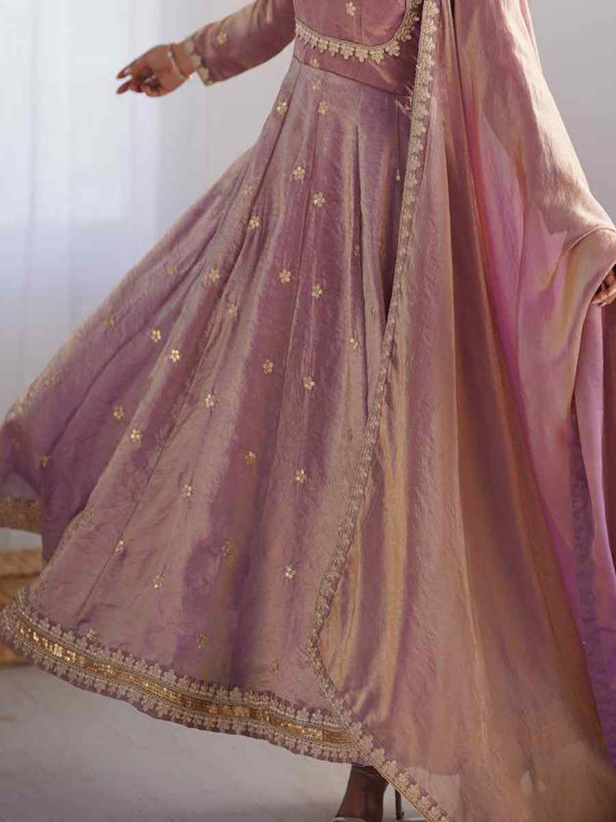 Yellow Fandy Silk Embroidery Party Wedding Festival Casual Ready Anarkali Pant Salwar Kameez