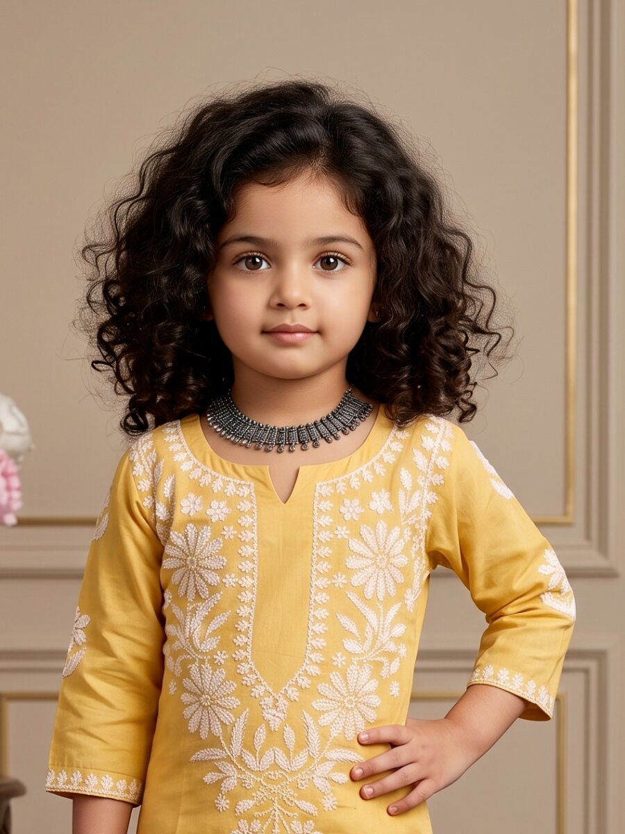 Yellow Heavy rayon cotton Embroidered Ethnic Casual Festival Party Wedding Kurta Sharara Girls Wear