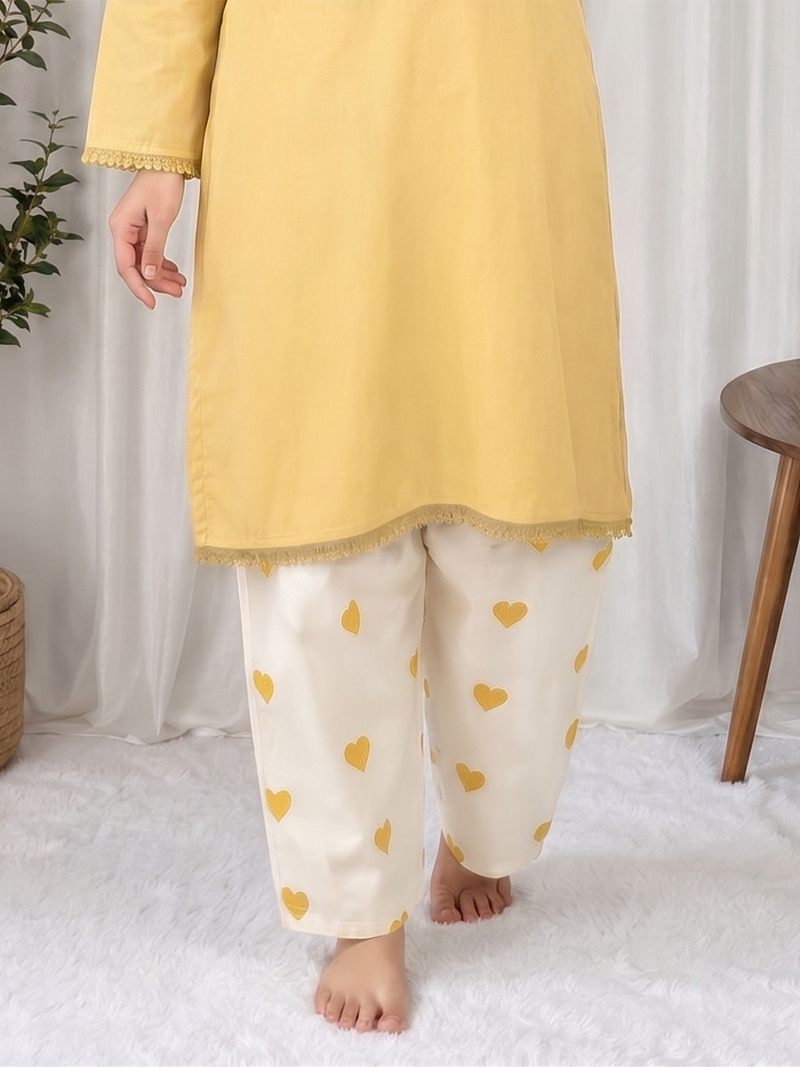 Yellow Heavy Rayon cotton Plain Lace Work Wedding Party Festival Casual Ready Kurti Bottom Women Wear
