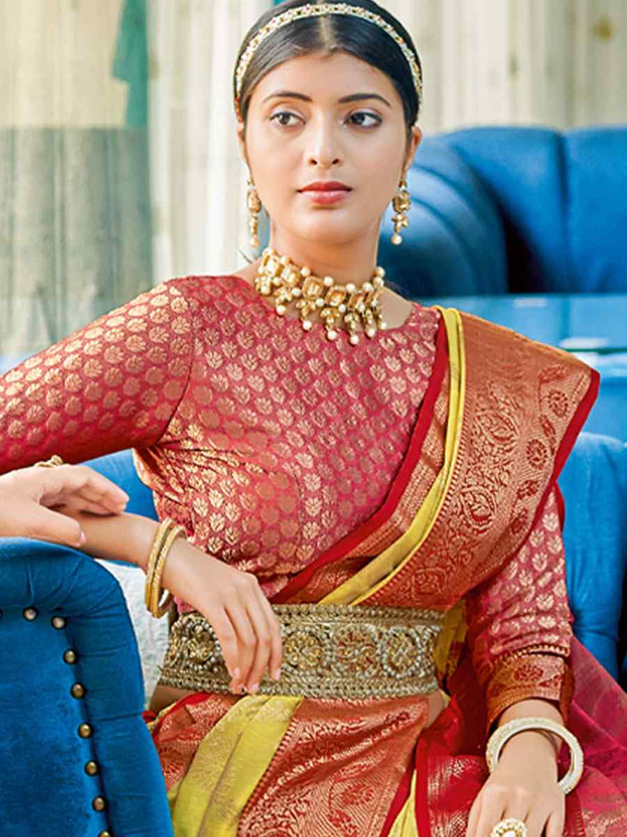 Yellow Linen Cotton Handwoven Casual Festival Party Classic Style Sarees