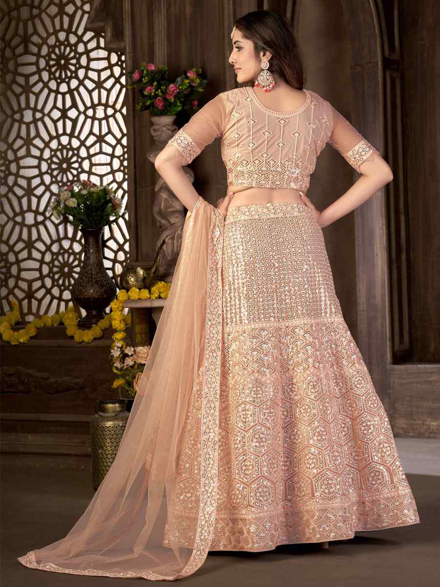 Yellow Net Embroidered Wedding Festival Heavy Border Lehenga Choli