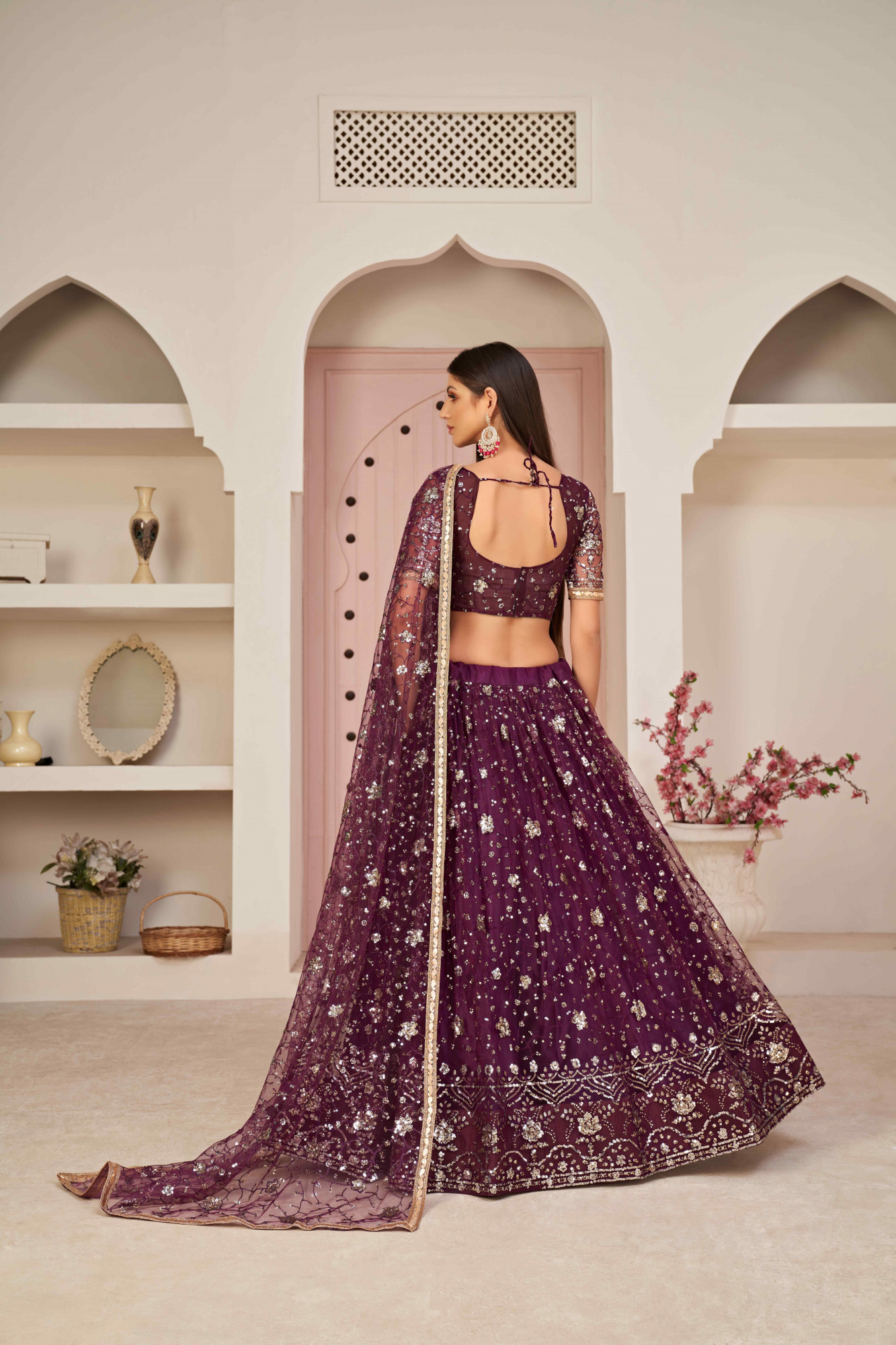 Yellow Net Embroidered Wedding Reception Festival Heavy Border Lehenga Choli