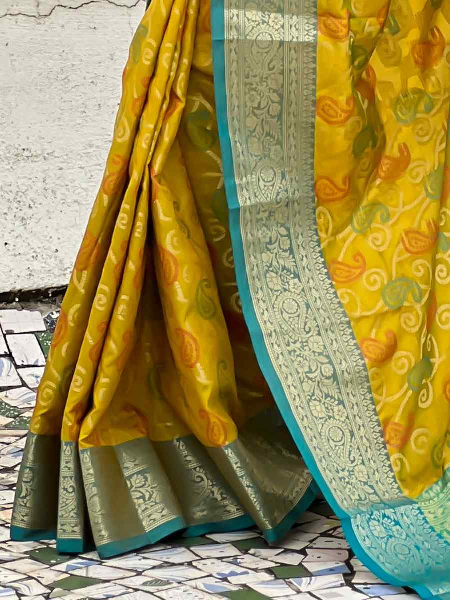 Yellow Patola Silk Handwoven Casual Reception Festival Wedding Fancy Classic Style Sarees
