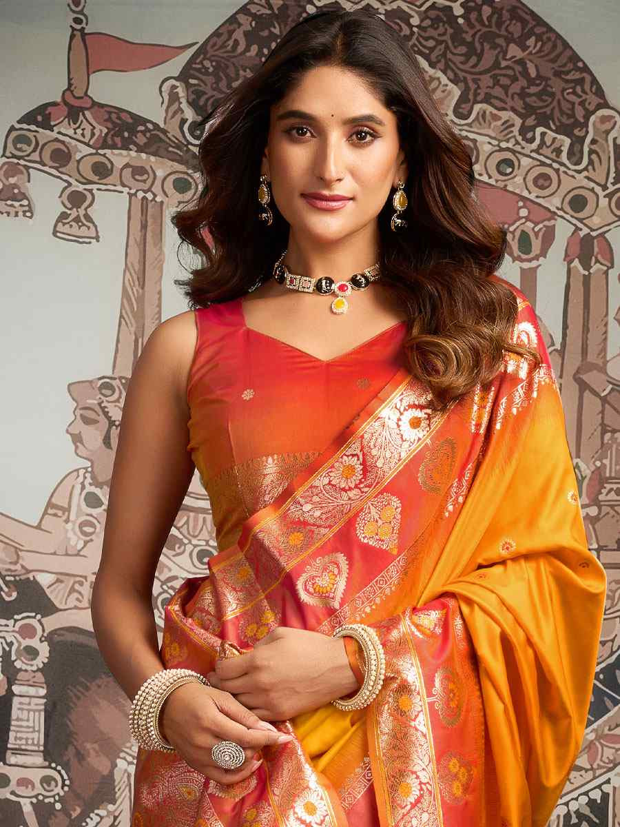 Yellow Premium Soft Silk Handwoven Traditional Casual Reception Festival Wedding Fancy Heavy Border Saree