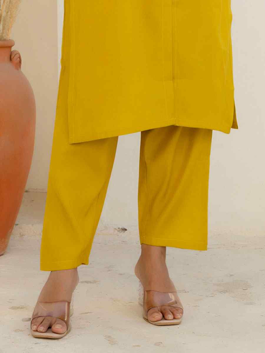 Yellow Shimmer Silk Embroidery Party Wedding Festival Casual Ready Pant Salwar Kameez