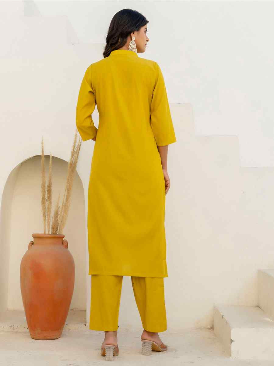 Yellow Shimmer Silk Embroidery Party Wedding Festival Casual Ready Pant Salwar Kameez