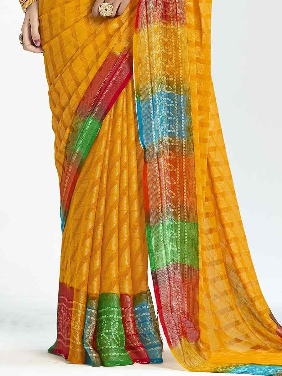 Yellow Silk Handwoven Festival Wedding Fancy Heavy Border Saree