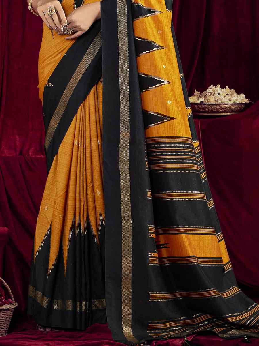 Yellow Silk Printed Bridal Reception Festival Wedding Fancy Heavy Border Saree