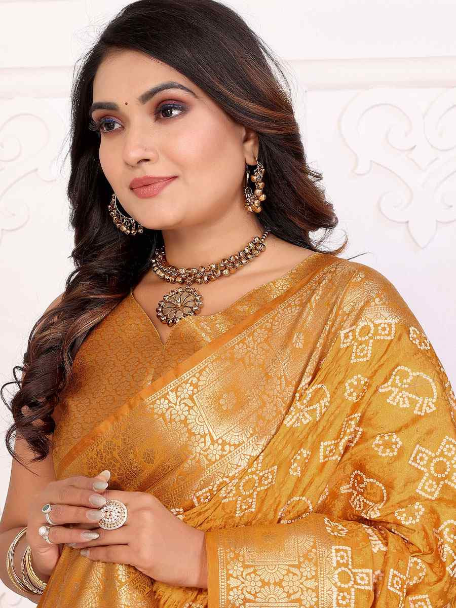 Yellow Soft Satin Silk Handwoven Festival Wedding Fancy Heavy Border Saree