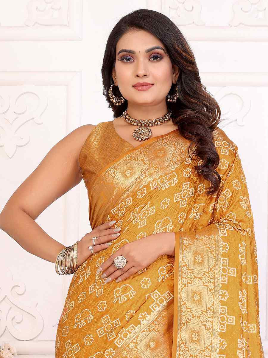 Yellow Soft Satin Silk Handwoven Festival Wedding Fancy Heavy Border Saree