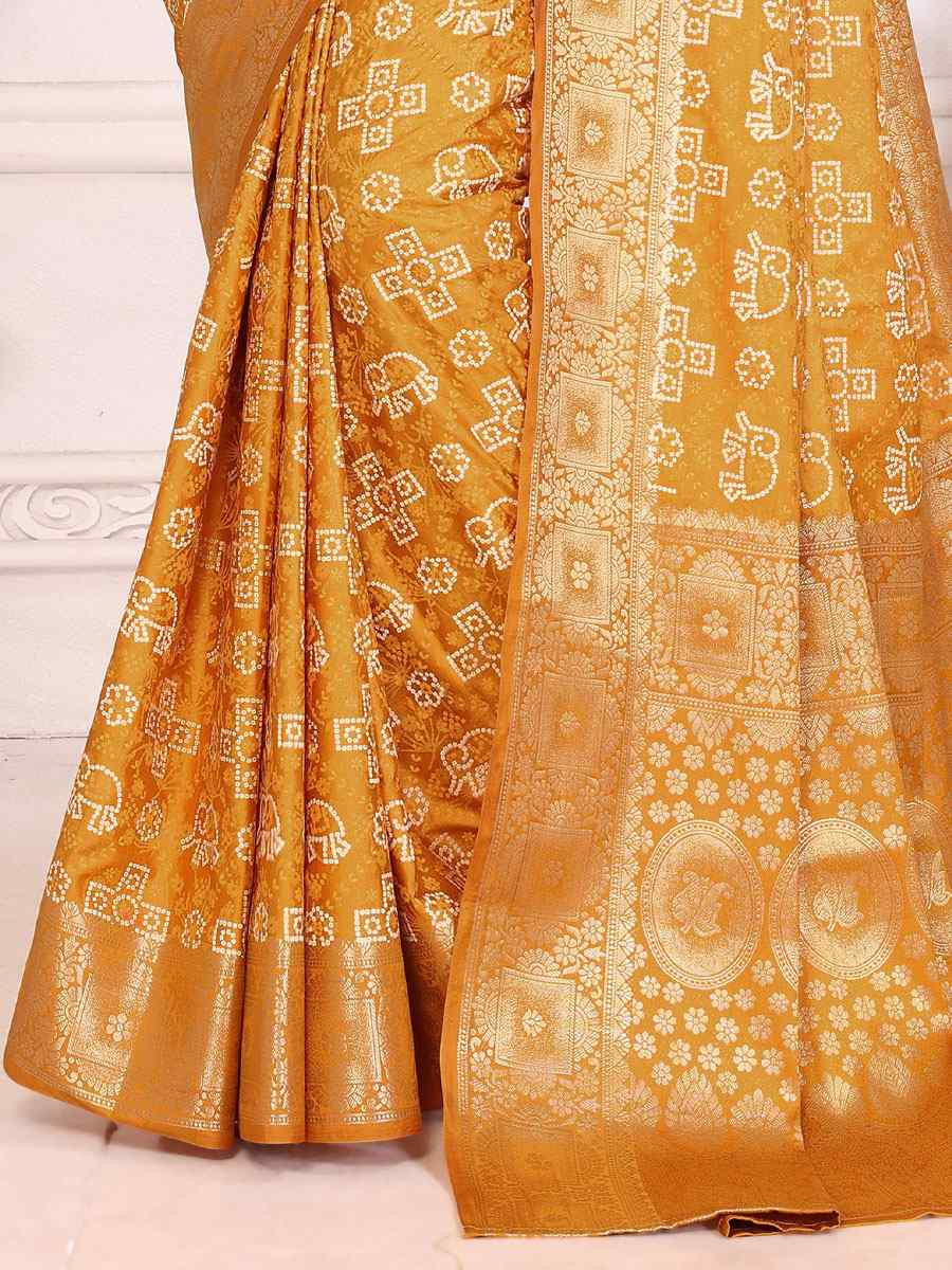 Yellow Soft Satin Silk Handwoven Festival Wedding Fancy Heavy Border Saree