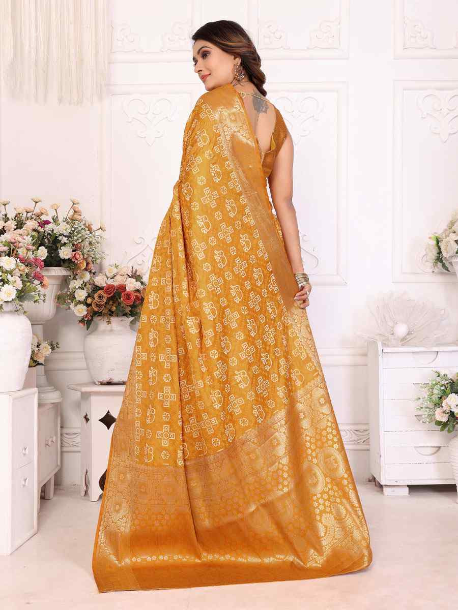 Yellow Soft Satin Silk Handwoven Festival Wedding Fancy Heavy Border Saree