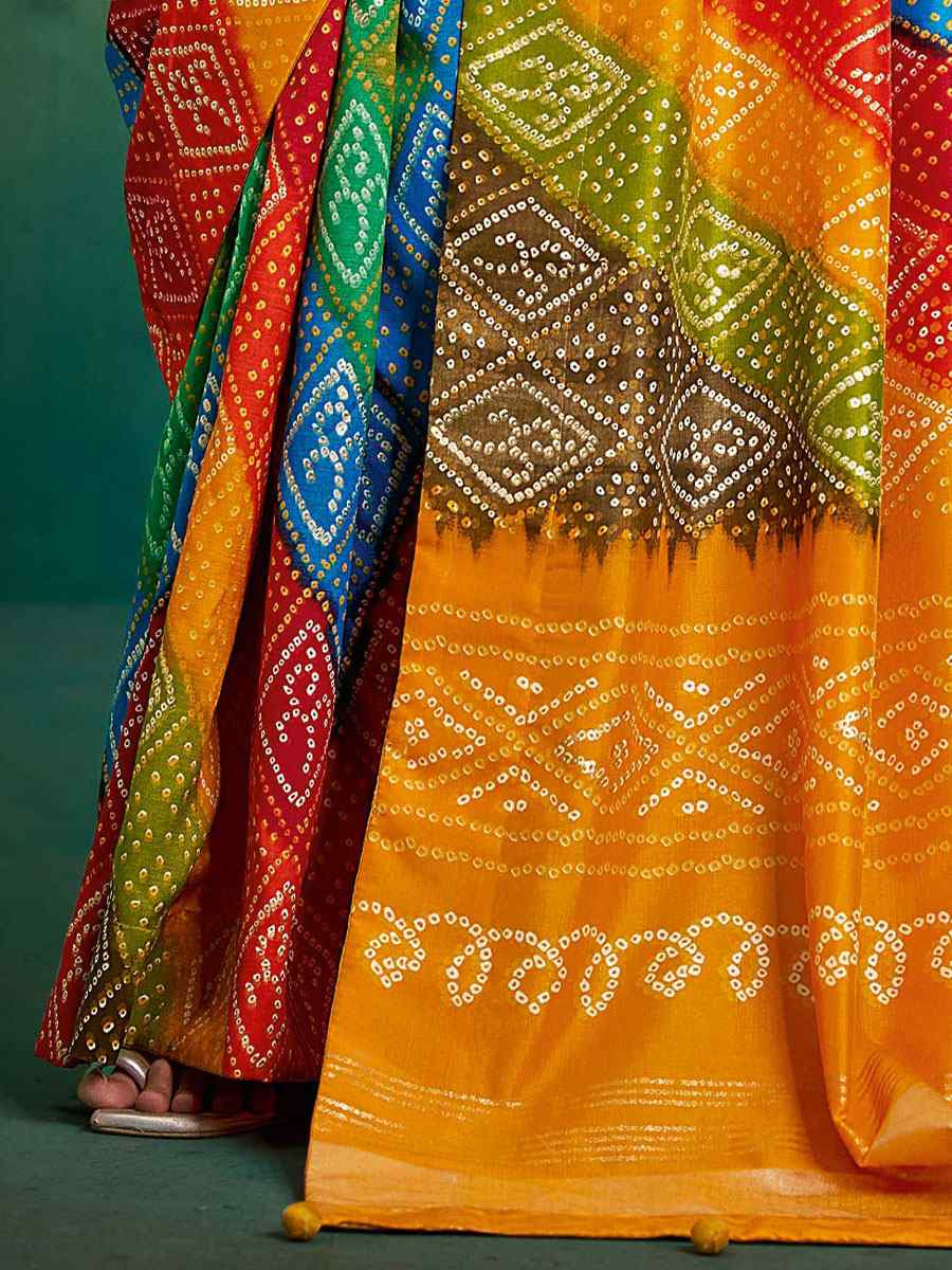 Yellow Velvet Tussar Silk Printed Causal Reception Festival Wedding Fancy Classic Style Saree