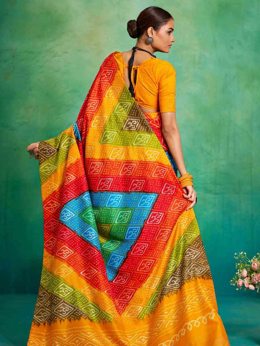 Yellow Velvet Tussar Silk Printed Causal Reception Festival Wedding Fancy Classic Style Saree