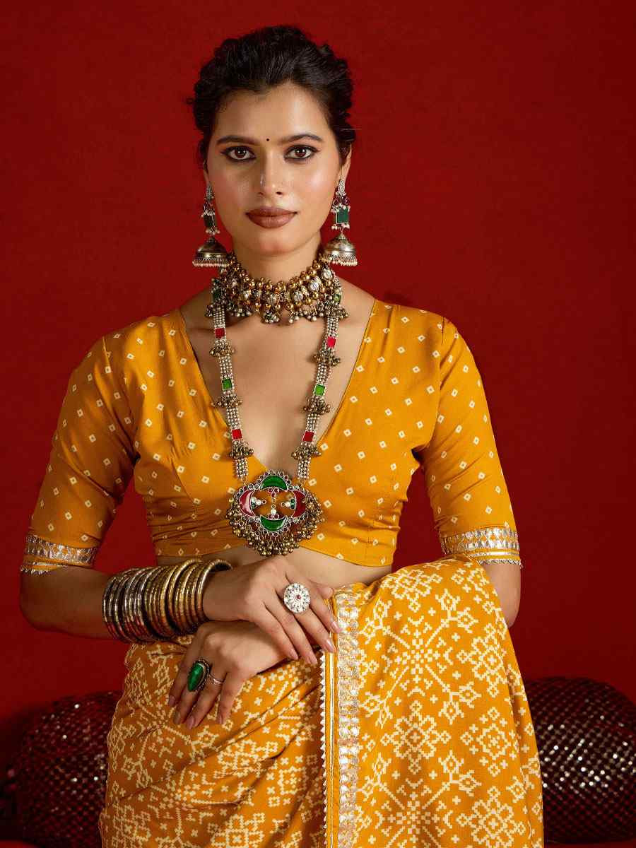 Yellow Velvet Tussar Silk Printed Embroidery Casual Reception Festival Wedding Fancy Classic Style Sarees